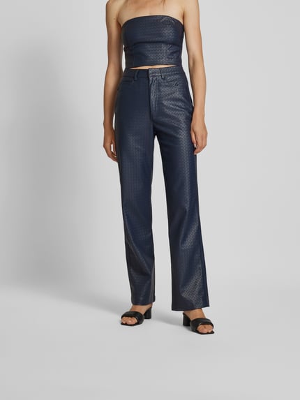 ROTATE Stoffen broek met 5-pocketmodel Donkerblauw - 4