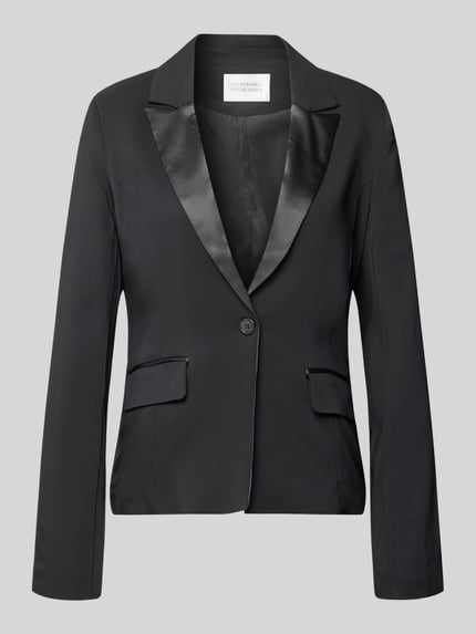 Produktfoto, Blazer met Reverskraag Model 'Cecile' van GUIDO MARIA KRETSCHMER WOMAN, mix van viscose en elastaan, nauwsluitend, klepzakken, knoopsluiting, ruglengte maat 36: 62 cm.