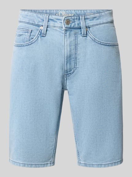 Produktfoto, Regular Fit Jeansshorts aus Baumwoll-Mix von s.Oliver RED LABEL in hellem Denim mit 5-Pocket-Design, Gürtelschlaufen und Label Patch.