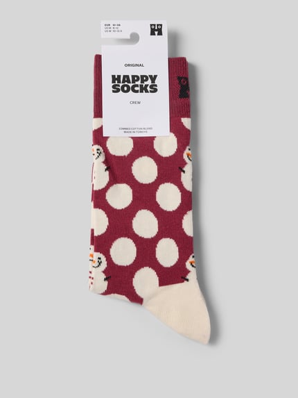 Happy Socks Skarpety z nadrukiem z logo Bordowy 3
