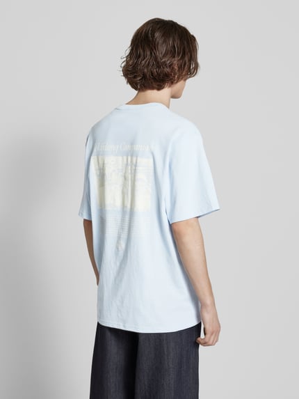 Dickies T-shirt met labelprint, model ''COMPANION SCRIPT' Lichtblauw - 5