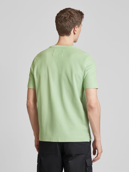 Fynch-Hatton T-Shirt mit Logo-Stitching Hellgruen Melange 5