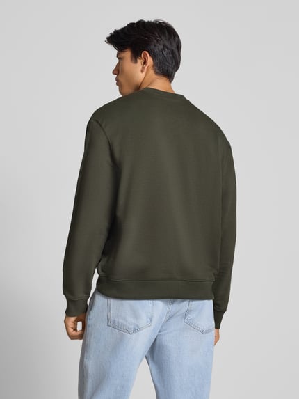 Calvin Klein Jeans Regular Fit Sweatshirt mit Logo-Print Modell 'Terry' Oliv 5