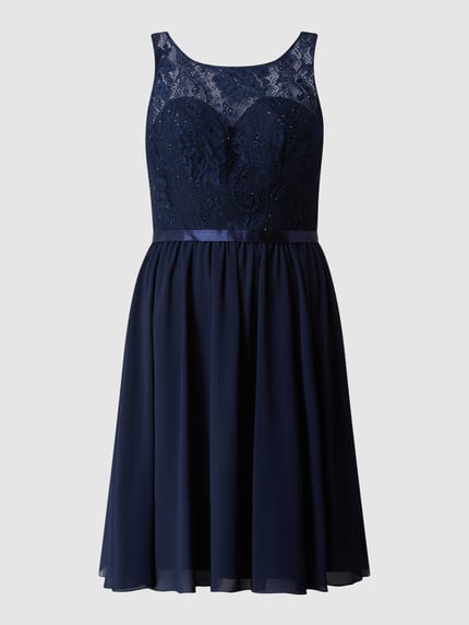 LUXUAR FASHION Cocktailjurk met strass-steentjes Marineblauw - 2