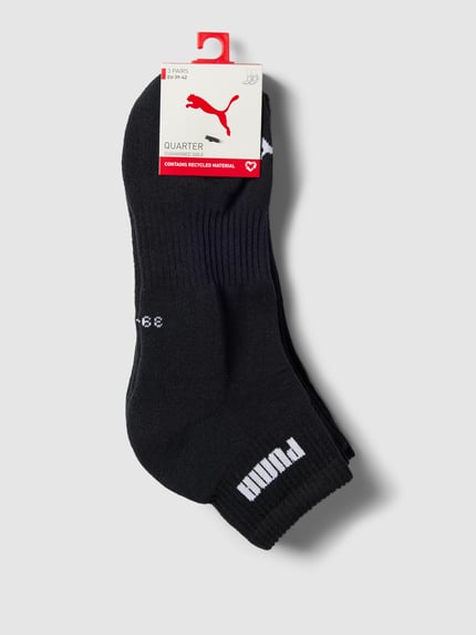 PUMA Sneakersocken mit Label-Print im 3er-Pack Black 3