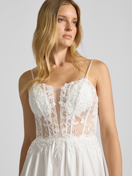 Mascara Brautkleid in semitransparentem Design Weiss 3