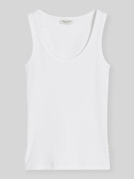 Marc O'Polo Slim fit tanktop van katoenmix Wit - 2