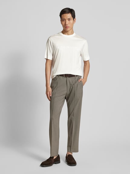 Emporio Armani T-Shirt mit Label-Stitching Offwhite 1
