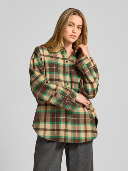 Jake*s Studio Woman Bluzka koszulowa o kroju relaxed fit z mieszanki bawełny Zielony 4