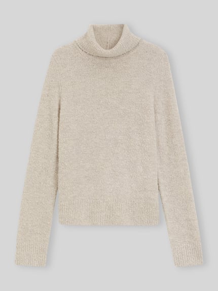 BOSS Relaxed Fit Turtleneck-Pullover aus Schurwoll-Kaschmir-Mix Modell 'Febisana' Offwhite 2