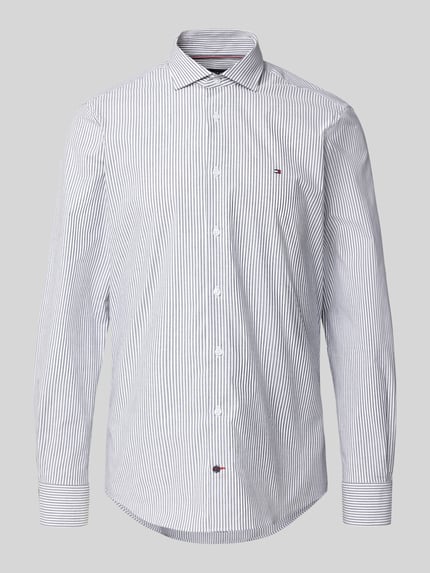 Tommy Hilfiger Tailored Fit Businesshemd aus Baumwoll-Mix Marine 2