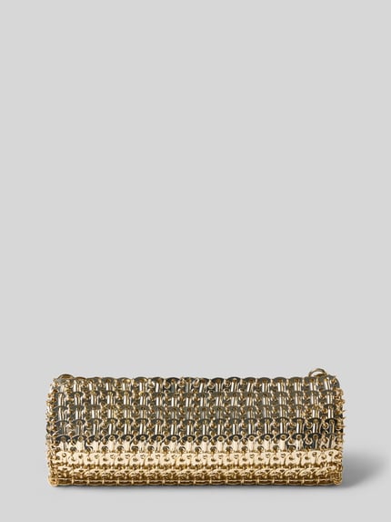 Produktfoto, Shoulder Bag in metallic von Rabanne, torebka damska z metalicznym połyskiem, efekt łańcucha, detal z logo, szerokość w rozmiarze 1: 27 cm, długość w rozmiarze 1: 12 cm, głębokość w rozmiarze 1: 5 cm