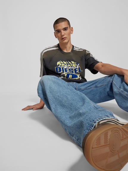 Diesel T-shirt z wyhaftowanym logo Czarny 3