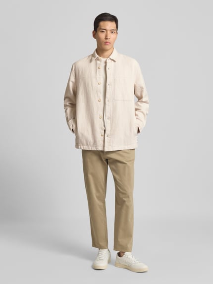 Marc O'Polo Loose fit overshirt van puur katoen Ecru - 1