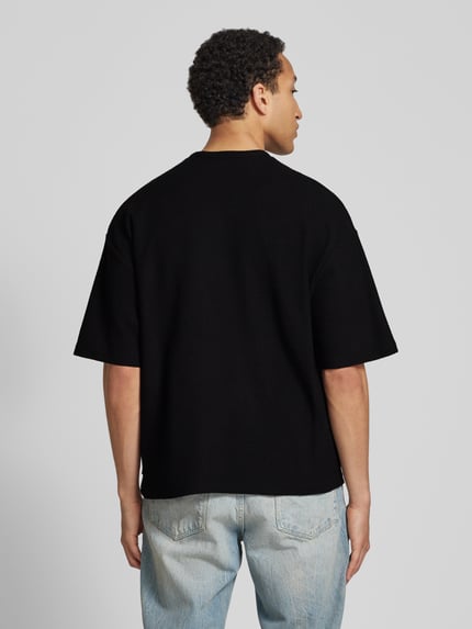 REVIEW T-Shirt mit Strukturmuster Black 5