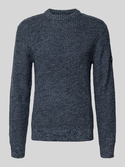 Gebreide pullover met ribboorden, model 'LINK' Shop The Look MANNEQUINE