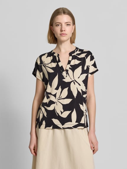 s.Oliver RED LABEL relaxed fit T-shirt van viscosemix Zwart - 4