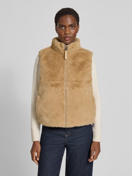 s.Oliver RED LABEL Regular Fit Webpelzweste mit Wendefunktion Beige 4