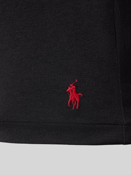 Produktfoto, T-shirt z zestawu 2er-Pack T-Shirt mit Logo-Stitching im 2er-Pack von Polo Ralph Lauren z mieszanki bawełny, wyhaftowane logo, czarna gładka powierzchnia