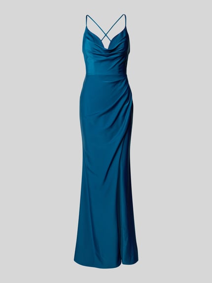 LUXUAR FASHION Abendkleid mit seitlicher Raffung Ocean 2