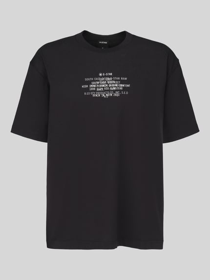 G-Star RAW T-shirt z centralnym nadrukiem z logo Czarny 2