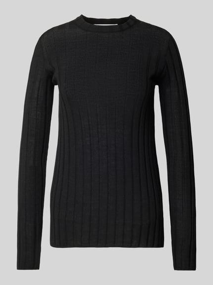 IVY OAK Strickpullover aus Schurwolle mit Strukturmuster Modell 'KACY' Black 2