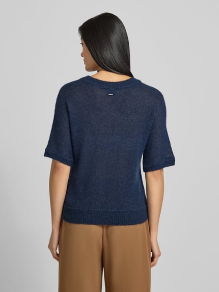 BOSS regular fit trui van alpacamix model 'FANCER' Marineblauw - 5