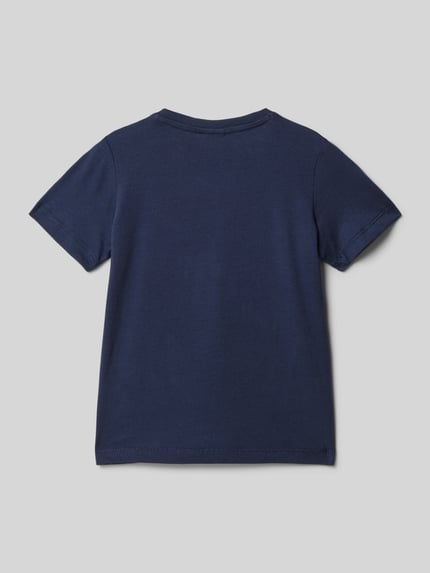 s.Oliver RED LABEL T-shirt o kroju regular fit z czystej bawełny z nadrukowanym motywem Granatowy 3