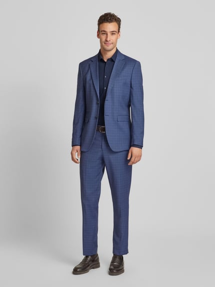 Jake*s Super slim fit zakelijk hemd met kentkraag Marineblauw - 1