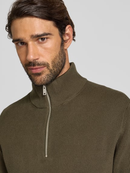 Lindbergh Gebreide pullover met schipperskraag Olijfgroen - 3