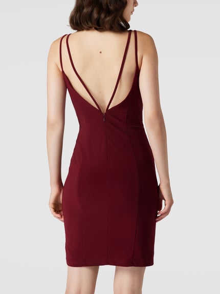 LUXUAR FASHION Cocktailkleid mit Herz-Ausschnitt Bordeaux 5