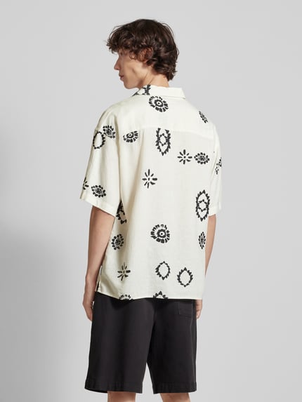 JACK & JONES Regular Fit Freizeithemd aus Leinen-Viskose-Mix Modell 'NOTO' Ecru 5