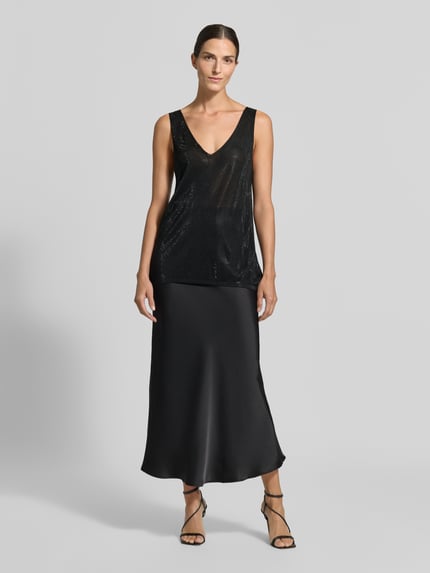Neo Noir Maxirock aus Satin Modell 'Vicky' Black 1