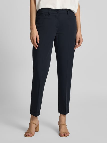 CAMBIO Slim Fit Stoffhose mit Bügelfalten Modell 'KATHREEN' Marine 4