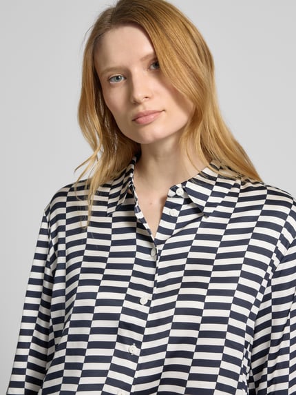 someday. Regular Fit Bluse mit durchgehender Knopfleiste Modell 'Zphere' Blau 3