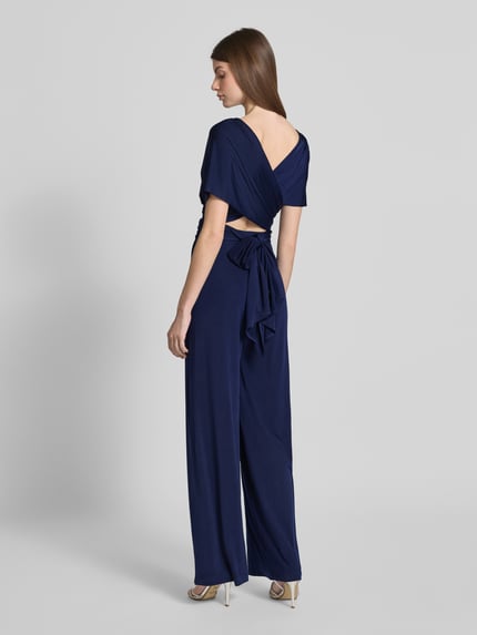 Rose Avenue Jumpsuit mit V-Ausschnitt und rückseitiger Schnürung Marine 5