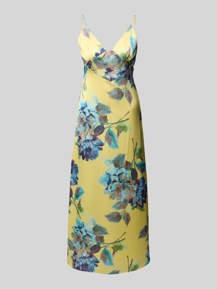 Bardot Cocktailkleid mit V-Ausschnitt Modell 'WINTOUR' GELB 2