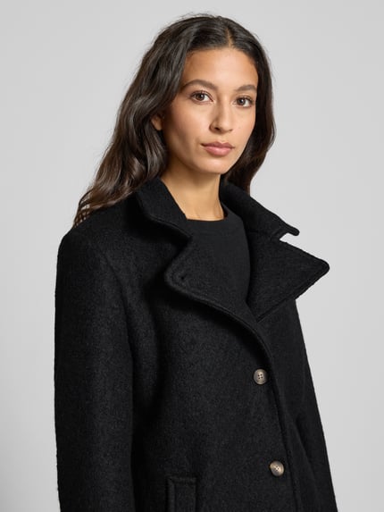 ICHI Relaxed Fit Mantel aus Woll-Mix Modell 'Tipa' Black 3