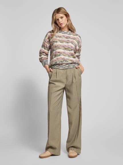 Jake*s Casual Regular Fit Stoffhose mit Bundfalten Schilf 1