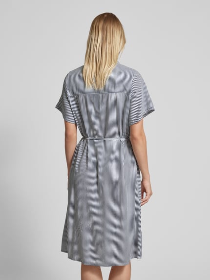 VILA Hemdblusenkleid aus Viskose mit Taillenband Modell 'Viragna' Marine 5