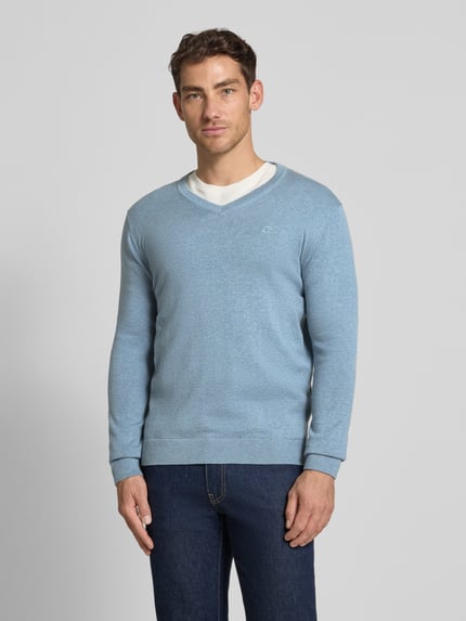 Tom Tailor Regular Fit Strickpullover aus reiner Baumwolle Jeansblau 4