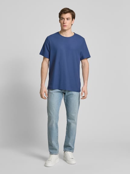Selected Sweatshirt met labelstitching, model ´JOSEPH' Koningsblauw - 1