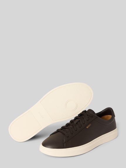 BOSS Sneaker aus Rindsnappa mit Label-Detail Dunkelbraun 4