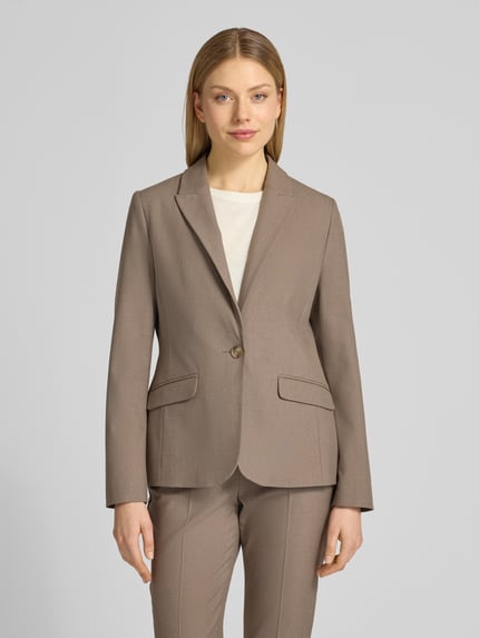 s.Oliver BLACK LABEL slim fit blazer met viscose Taupe - 4