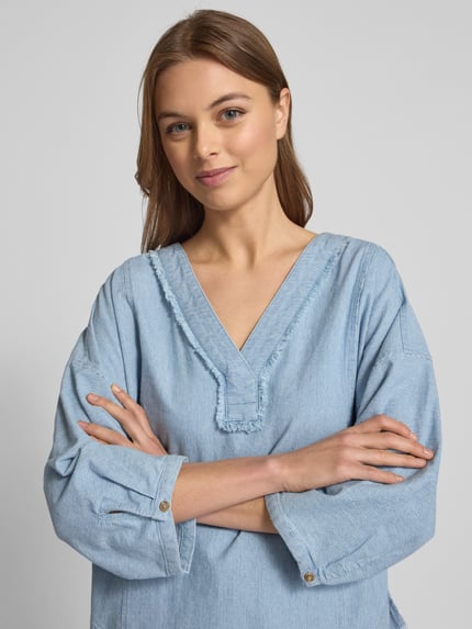 Christian Berg Woman Relaxed fit blouse met V-hals Blauw - 3