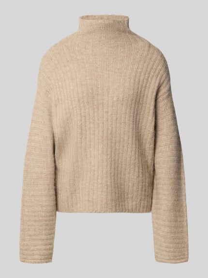 Gina Tricot Pullover mit Mock Neck Taupe 1