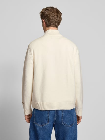 JACK & JONES Strickpullover mit gerippten Abschlüssen Modell 'NORREBRO' Offwhite 5