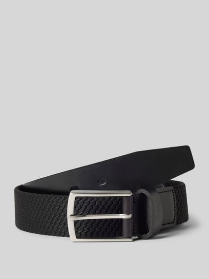 Produktfoto, Gürtel mit Dornschließe von Lloyd Men's Belts in Schwarz mit klassischer Passform und gewebter Textur, Breite 124 cm.