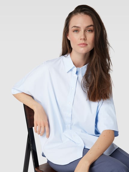 Tonno & Panna Bluse in unifarbenem Design Hellblau 3