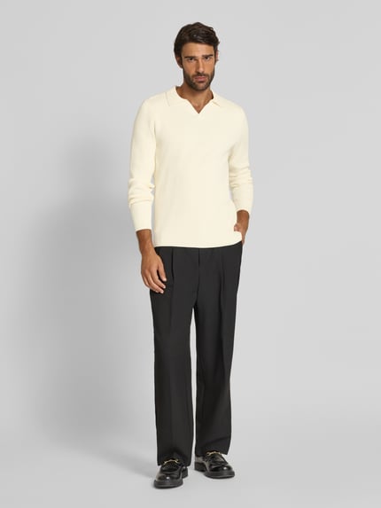 Lindbergh Relaxed Fit Pullover mit Strukturmuster Offwhite 1